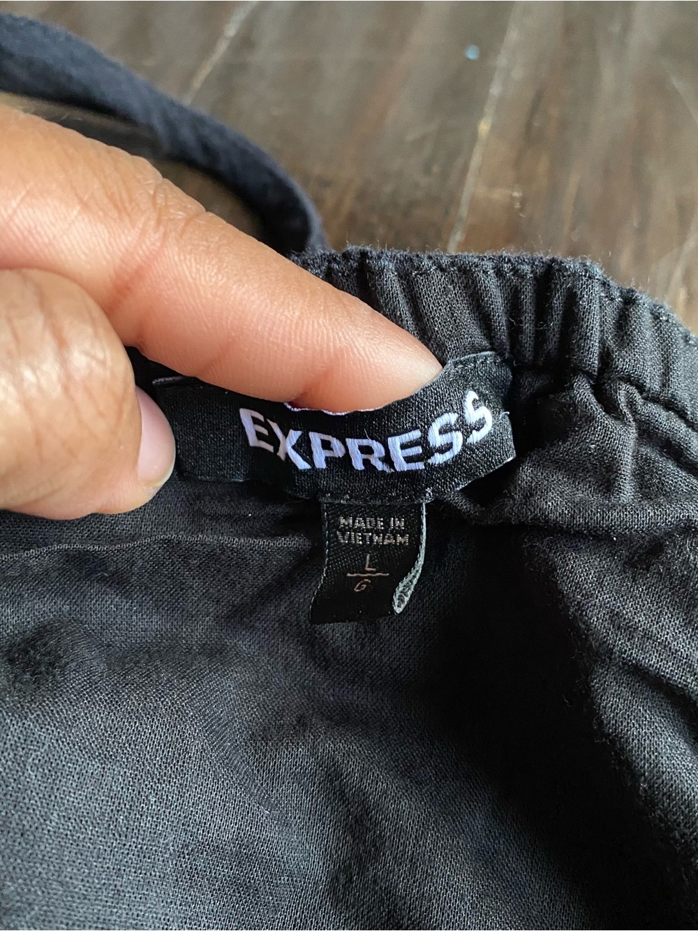 Express 100% cotton black tiered ruffle mini dress - Picture 7 of 7